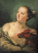 Giovanni Battista Tiepolo, There are parrot portrait of young woman